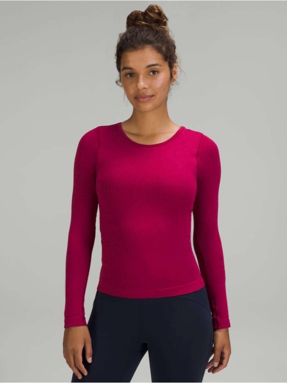 Lululemon Ebb to Street Waist Length Long Sleeve Pomegranate Size 6